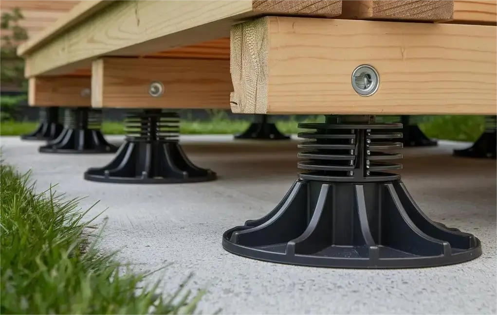 Adjustable pedestal system for raised flooring and outdoor tiles in UAE