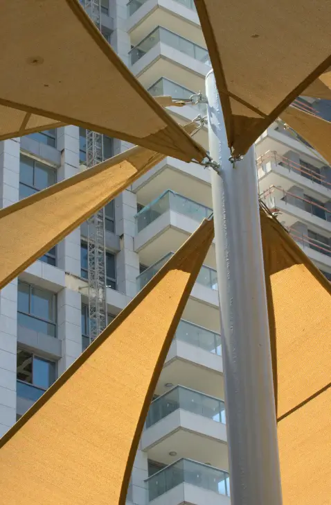 Tensile Shade Structure for Dubai Parks | EXIT UAE – Sand-Resistant & Sleek