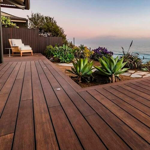 Sustainable bamboo decking for outdoor and patio use