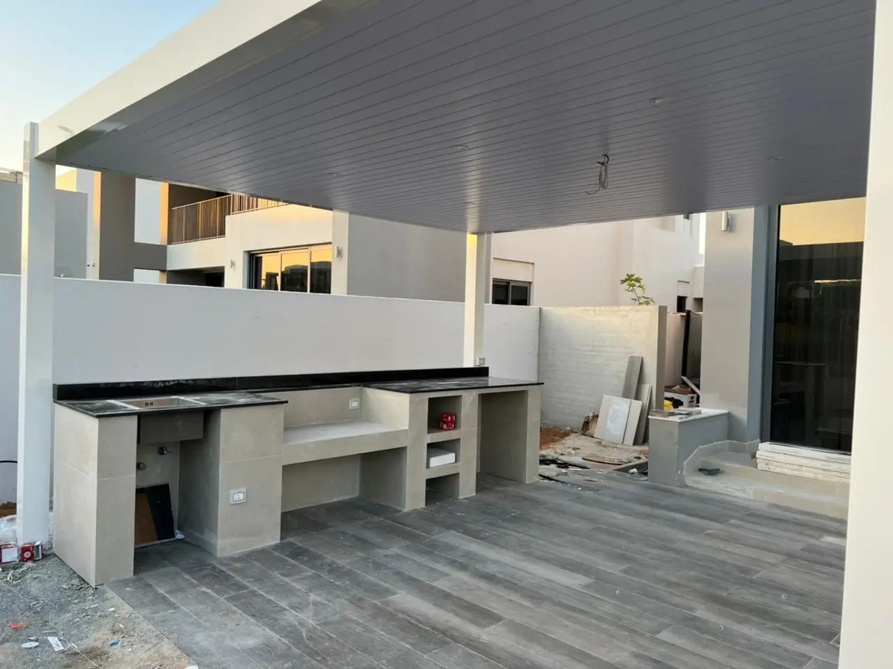 Waterproof PVC ceiling panel for home, office, and bathroom applications.